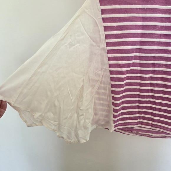 Umgee Nwt Tank On The Bias Pink Stripe Womens Size Large Sheer Sides - Picture 2 of 5